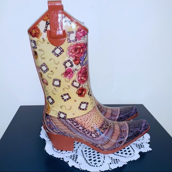 Corky’s Cowboy Boot Style Rubber Rain- - Picture 2 of 7